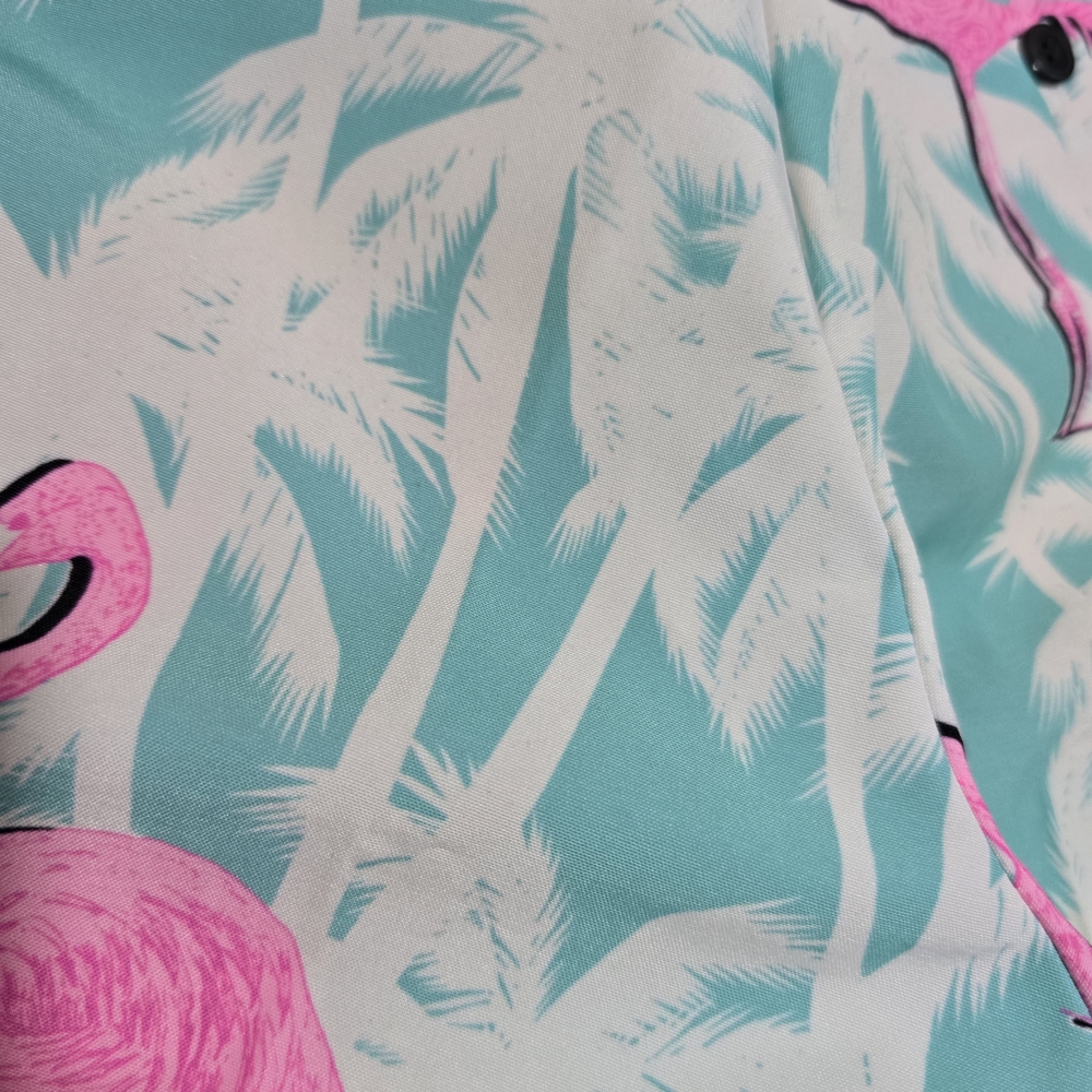 Shinesty El FlamencoTropical Flamingo Print Suit Size 38 Blazer, 30/31 Pants - Picture 12 of 13